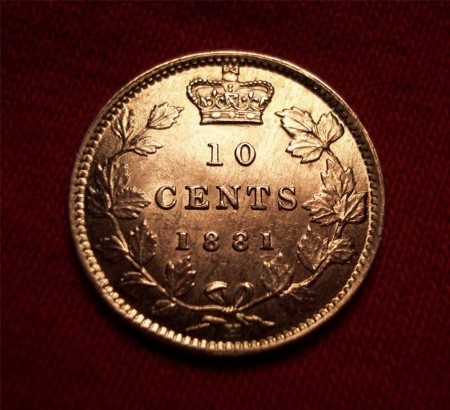 1881-Canada-Ten-Cent---OBV-2-Die-Reengraved-Variety-: